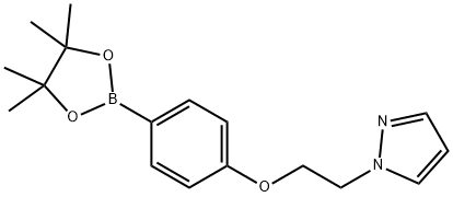 1-(2-(4-(4,4,5,5-Tetramethyl-1,3,2-dioxaborolan-2-yl)phenoxy)ethyl)-1H-pyrazole Struktur