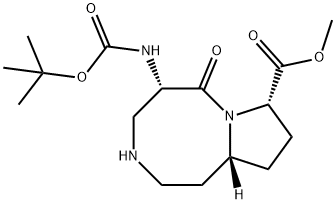 (5S,8S,10aR)-Methyl 5-(tert-butoxycarbonylaMino)-6-oxodecahydropyrrolo[1,2-a][1,5]diazocine-8-carboxylate Struktur