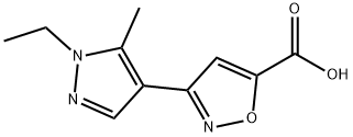 3-(1-ethyl-5-methyl-1H-pyrazol-4-yl)isoxazole-5-carboxylic acid(SALTDATA: FREE) Struktur