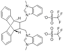 11,12-Bis[N-methyl-1H-benzimidazolium-3-methylene]-9,10-dihydro-9,10-ethanoanthracene bis(trifluoromethanesulfonate) Struktur