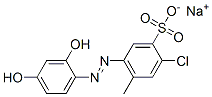 sodium 3-chloro-6-[(2,4-dihydroxyphenyl)azo]toluene-4-sulphonate Struktur