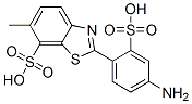 2-(4-aminosulphophenyl)-6-methylbenzothiazole-7-sulphonic acid Struktur