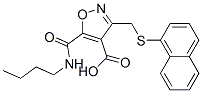 4-Isoxazolecarboxylic  acid,  5-[(butylamino)carbonyl]-3-[(1-naphthalenylthio)methyl]- Struktur