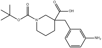 1-N-BOC-3-(3-AMINOBENZYL) PIPERIDINE-3-CARBOXYLIC ACID Struktur