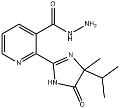 2-(4-isopropyl-4-methyl-5-oxo-4,5-dihydro-1H-imidazol-2-yl)nicotinohydrazide Struktur