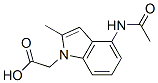 1H-Indole-1-acetic  acid,  4-(acetylamino)-2-methyl- Struktur