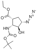 ETHYL (1R*,2R*,3S*,4S*)-4-AZIDO-2-(TERT-BUTOXYCARBONYLAMINO)-3-HYDROXYCYCLOPENTANE-CARBOXYLATE Struktur