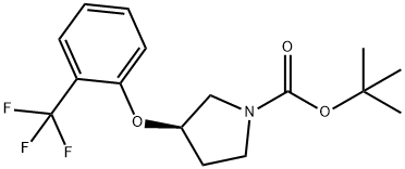 (R)-tert-Butyl 3-(2-(trifluoromethyl)phenoxy)pyrrolidine-1-carboxylate Struktur