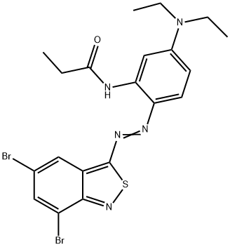 N-[2-[5,7-Dibromo-2,1-benzisothiazol-3-ylazo]-5-(diethylamino)phenyl]propionamide Struktur