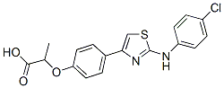 2-[4-[2-[(4-chlorophenyl)amino]-1,3-thiazol-4-yl]phenoxy]propanoic aci d Struktur