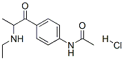 N-[4-(2-ethylaminopropanoyl)phenyl]acetamide hydrochloride Struktur