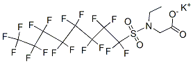 Potassium N-ethyl-N-((heptadecafluorooctyl)sulphonyl)glycinate Struktur