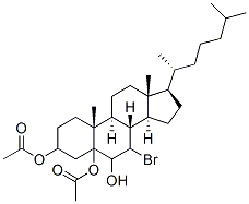 Cholestane-3,5,6-triol, 7-bromo-, 3,5-diacetate Struktur