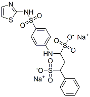 disodium 1-phenyl-3-[[4-[(thiazol-2-ylamino)sulphonyl]phenyl]amino]propane-1,3-disulphonate Struktur