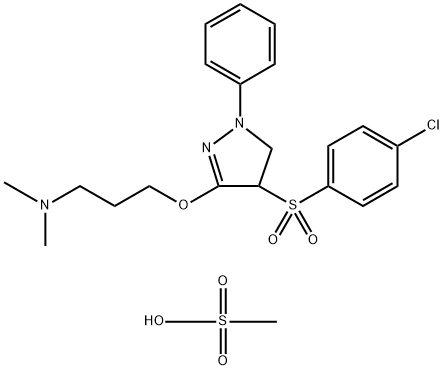 3-[[4-[(4-chlorophenyl)sulphonyl]-4,5-dihydro-1-phenyl-1H-pyrazol-3-yl]oxy]propyl(dimethyl)ammonium methanesulphonate  Struktur