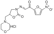 2-Oxazolidinone, 5-(morpholinomethyl)-3-(((5-nitro-2-furoyl)methylene) amino)-, hydrochloride Struktur