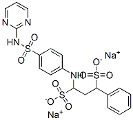 disodium 1-phenyl-3-[[4-[(2-pyrimidinylamino)sulphonyl]phenyl]amino]propane-1,3-disulphonate  Struktur