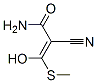 2-Propenamide,  2-cyano-3-hydroxy-3-(methylthio)- Struktur