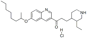 3-(3-ethyl-4-piperidyl)-1-[6-[(1-methylheptyl)oxy]-3-quinolyl]propan-1-one monohydrochloride Struktur