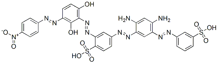 4-[[2,4-diamino-5-[(3-sulphophenyl)azo]phenyl]azo]-2-[[2,6-dihydroxy-3-[(4-nitrophenyl)azo]phenyl]azo]benzenesulphonic acid  Struktur