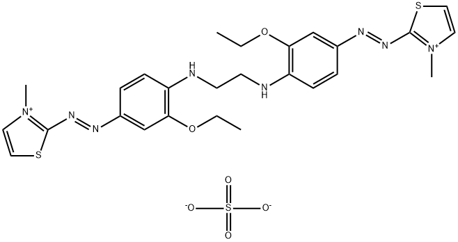 2,2'-[ethylenebis[imino(3-ethoxy-4,1-phenylene)azo]]bis[3-methylthiazolium] sulphate Struktur