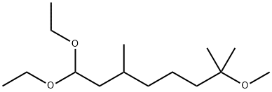 1,1-diethoxy-7-methoxy-3,7-dimethyloctane Struktur