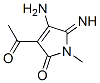 2H-Pyrrol-2-one, 3-acetyl-4-amino-1,5-dihydro-5-imino-1-methyl- (9CI) Struktur