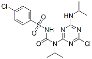 Urea, 1-(4-chloro-6-(isopropylamino)-s-triazin-2-yl)-3-(p-chlorophenyl)sulfonyl-1-isopropyl- Struktur