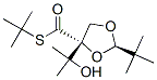 1,3-Dioxolane-4-carbothioic acid, 2-(1,1-dimethylethyl)-4-(1-hydroxy-1 -methylethyl)-, S-(1,1-dimethylethyl) ester, (2R-trans)- Struktur