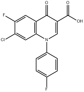 1-(p-Fluoro-phenyl-6-fluoro-7-chloro-4-oxo-3-quinolinecarboxylic acid Struktur