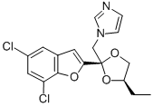 1H-Imidazole, 1-((2-(5,7-dichloro-2-benzofuranyl)-4-ethyl-1,3-dioxolan -2-yl)methyl)-, cis- Struktur