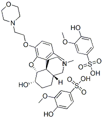 4,5alpha-epoxy-6alpha-hydroxy-17-methyl-3-(2-morpholinioethoxy)morphinan bis(4-hydroxy-3-methoxybenzenesulphonate) Struktur