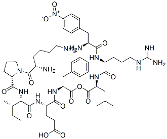 lysyl-prolyl-isoleucyl-glutamyl-phenylalanyl-4-nitrophenylalanyl-arginyl-leucine Struktur