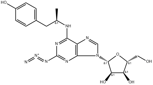 2-azido-N(6)-4-hydroxyphenylisopropyladenosine Struktur