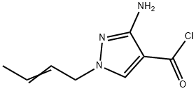 1H-Pyrazole-4-carbonyl chloride, 3-amino-1-(2-butenyl)- (9CI) Struktur