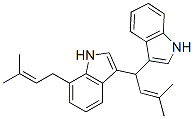 3-[1-(1H-Indol-3-yl)-3-methyl-2-butenyl]-7-(3-methyl-2-butenyl)-1H-indole Struktur