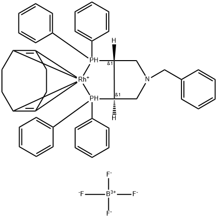 (+)-(3R,4R)-BIS(DIPHENYLPHOSPHINO)-1-BENZYLPYRROLIDINE(1,5-CYCLOOCTADIENE)RHODIUM (I) TETRAFLUOROBORATE Struktur