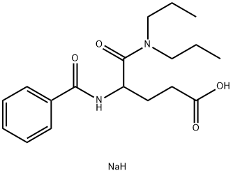 rac-(R*)-4-(ベンゾイルアミノ)-5-(ジプロピルアミノ)-5-オキソ吉草酸ナトリウム 化學(xué)構(gòu)造式