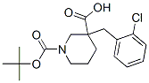 1-Boc-3-(2-chlorobenzyl) Piperidine-3-Carboxylic Acid Struktur