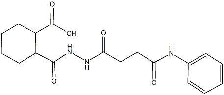 2-{[2-(4-anilino-4-oxobutanoyl)hydrazino]carbonyl}cyclohexanecarboxylic acid Struktur