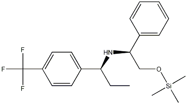 (S)-N-((S)-1-phenyl-2-(trimethylsilyloxy)ethyl)-1-(4-(trifluoromethyl)phenyl)propan-1-amine Struktur