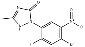 2-(4-Bromo-2-fluoro-5-nitrophenyl)-1,2-dihydro-5-methyl-3H-1,2,4-triazol-3-one Struktur