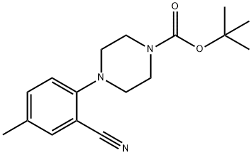 tert-Butyl 4-(2-cyano-4-methylphenyl)piperazine-1-carboxylate Struktur