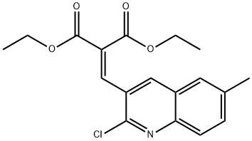 2-CHLORO-6-METHYL-3-(2,2-DIETHOXYCARBONYL)VINYLQUINOLINE Struktur