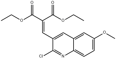 2-CHLORO-6-METHOXY-3-(2,2-DIETHOXYCARBONYL)VINYLQUINOLINE Struktur