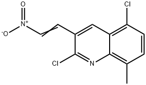 E-2,5-DICHLORO-8-METHYL-3-(2-NITRO)VINYLQUINOLINE Struktur