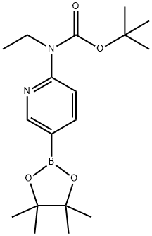 6-(N-BOC-乙基氨基)吡啶-3-硼酸頻哪酯, 1032758-86-3, 結構式