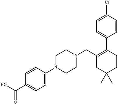 4-[4-[[2-(4-Chlorophenyl)-5,5-dimethyl-1-cyclohexen-1-yl]methyl]-1-piperazinyl]benzoic Acid Struktur