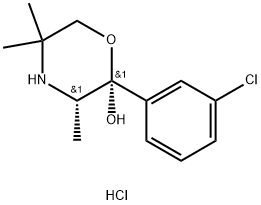 (+)-(2S,3S)-2-(3-chlorophenyl)-3,5,5-trimethylmorpholin-2-ol Struktur