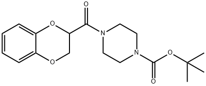 4-Boc-1-(1,4-benzodioxan-2-ylcarbonyl)piperazine Struktur